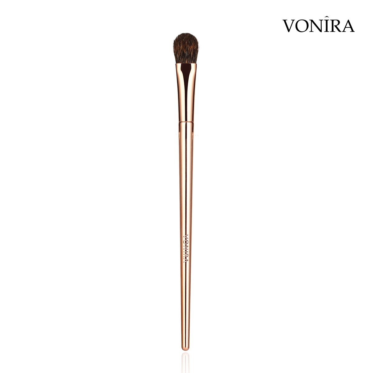 Vonira Natural Animal Squirrel Hair All Over Eyeshadow Brush With Rosy Copper Ferrule ABS Plastic Handle