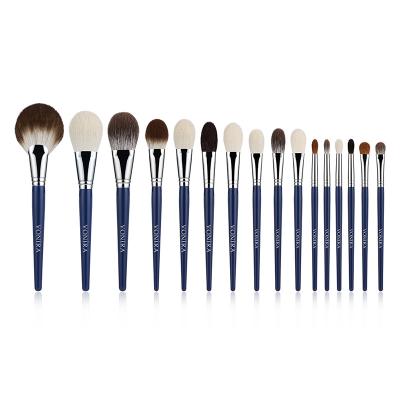 Vonira 100% Pure Natural Sable Kolinsky Grey Squirrel Goat Fox Hair Luxury Makeup Brushes 16 Pieces