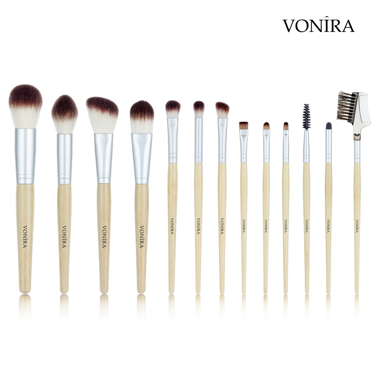Vonira Beauty OEM Professional 13Pcs Bamboo Makeup Brushes Set Make up Brush Tools Kit