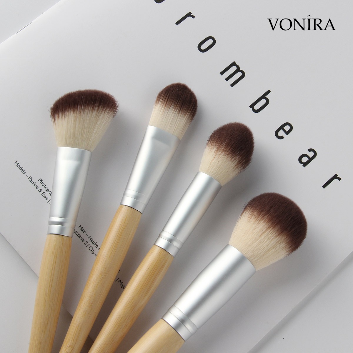 Vonira Beauty OEM Professional 13Pcs Bamboo Makeup Brushes Set Make up Brush Tools Kit