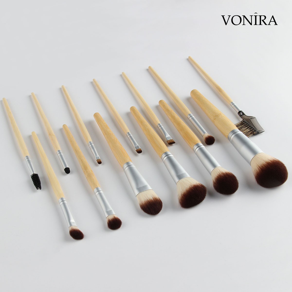 Vonira Beauty OEM Professional 13Pcs Bamboo Makeup Brushes Set Make up Brush Tools Kit