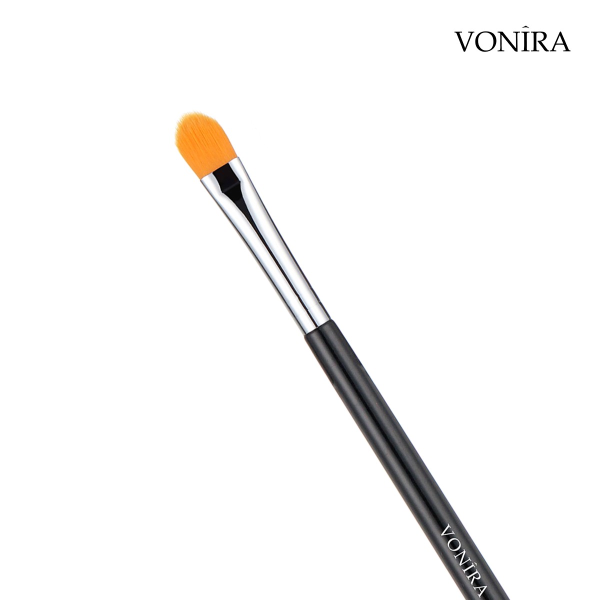 Vonira Beauty Orange Color Pointy Shaped Concealer Makeup Brush With Silver Copper Private Label Custom Logo Name