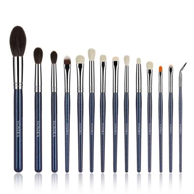 Vonira Professional 14PCS OEM LOGO EYE Makeup Brushes Natural Goat Taklon Synthetic Hair Eye Shadow Brow Make up Brushes Eye Set