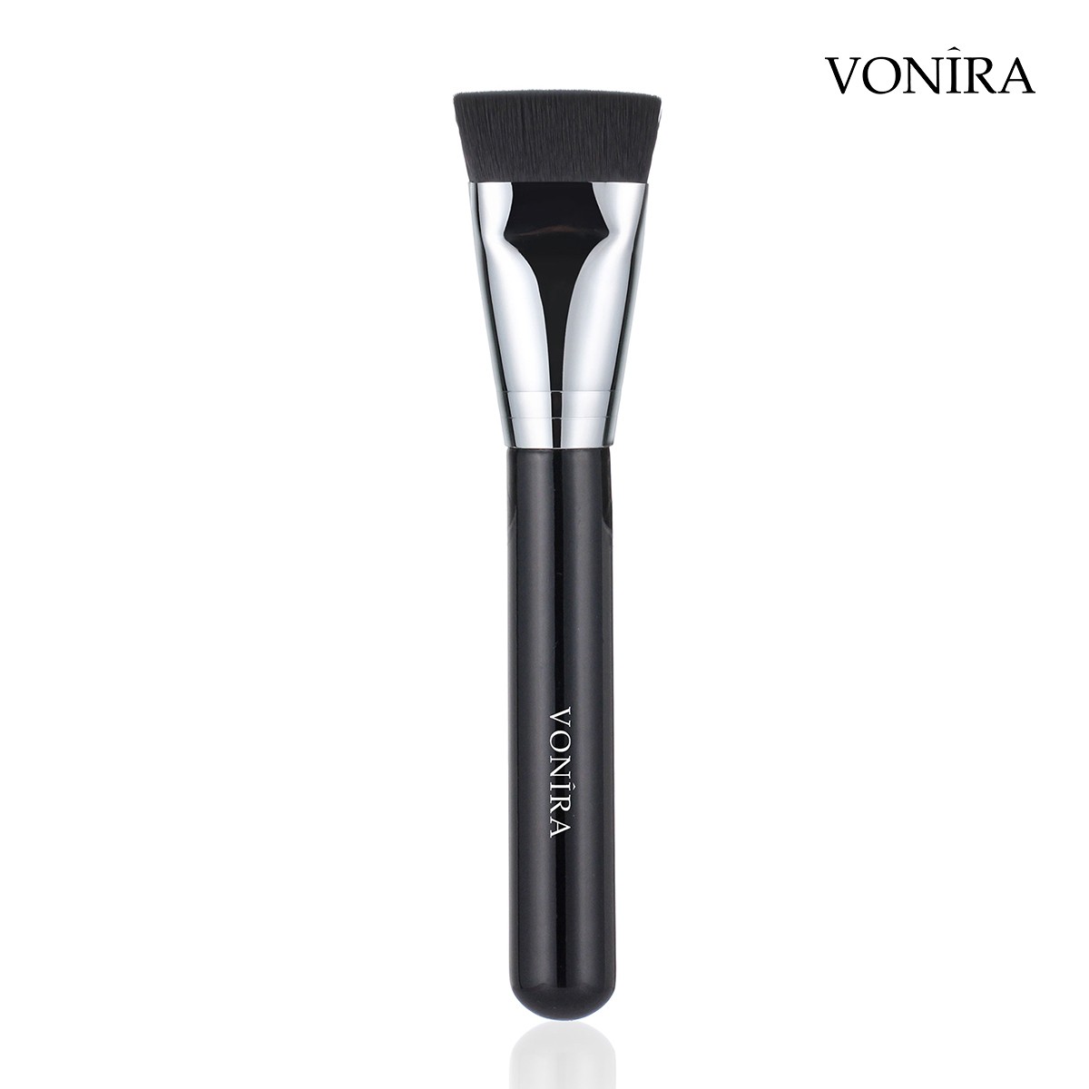 Vonira Beauty Professional Flat Contour Sculptor Brush With Silver Copper Black Handle Custom Private Label Service