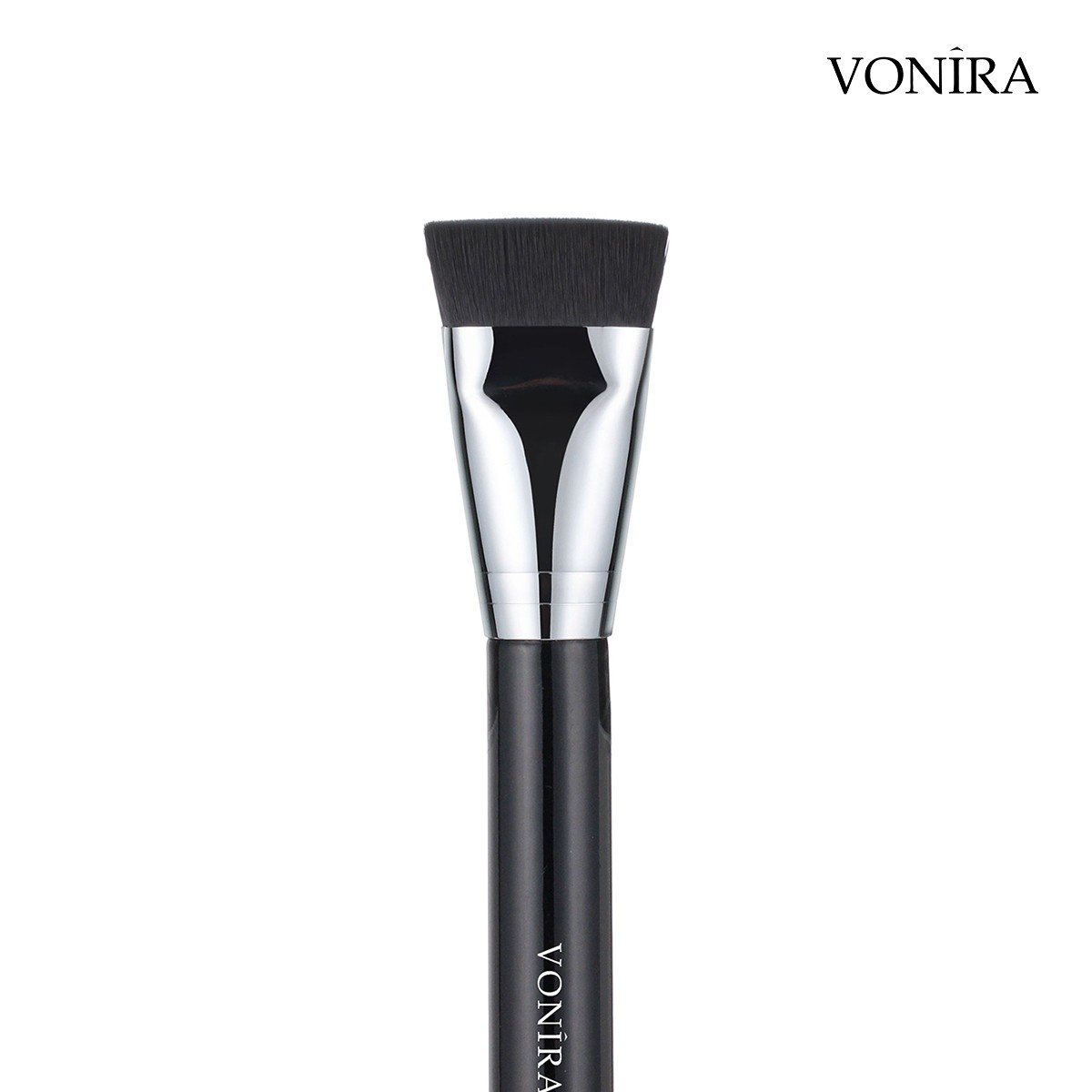 Vonira Beauty Professional Flat Contour Sculptor Brush With Silver Copper Black Handle Custom Private Label Service