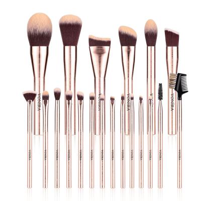 Vonira Beauty Rosy Gold Luxury Makeup Brushes Set Wholesale OEM Wire Drawing Handle Private Label Cosmetic Makeup Brushes Kit