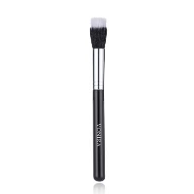 Vonira Beauty Small Duo Fibre Face Stippling Brush With Silver Copper Ferrule Black Handle Custom Private Label Service