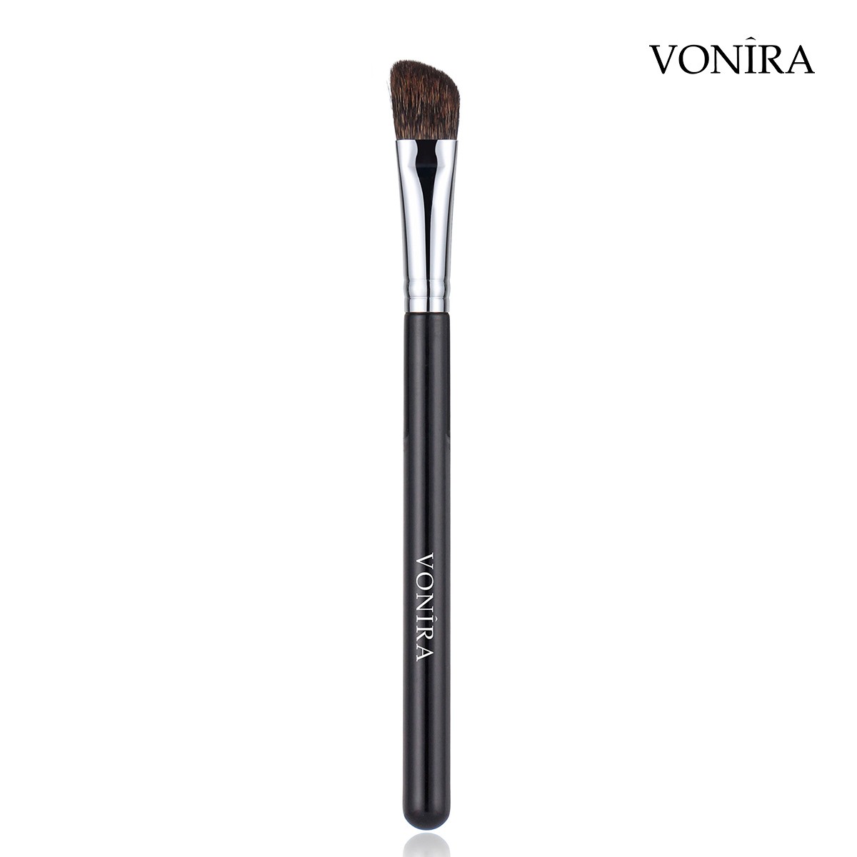 Vonira Beauty Soft Squirrel Hair Angled Eye Nose Contour Eyeshadow Makeup Brush With Silver Copper Black Handle Custom Private Label Service
