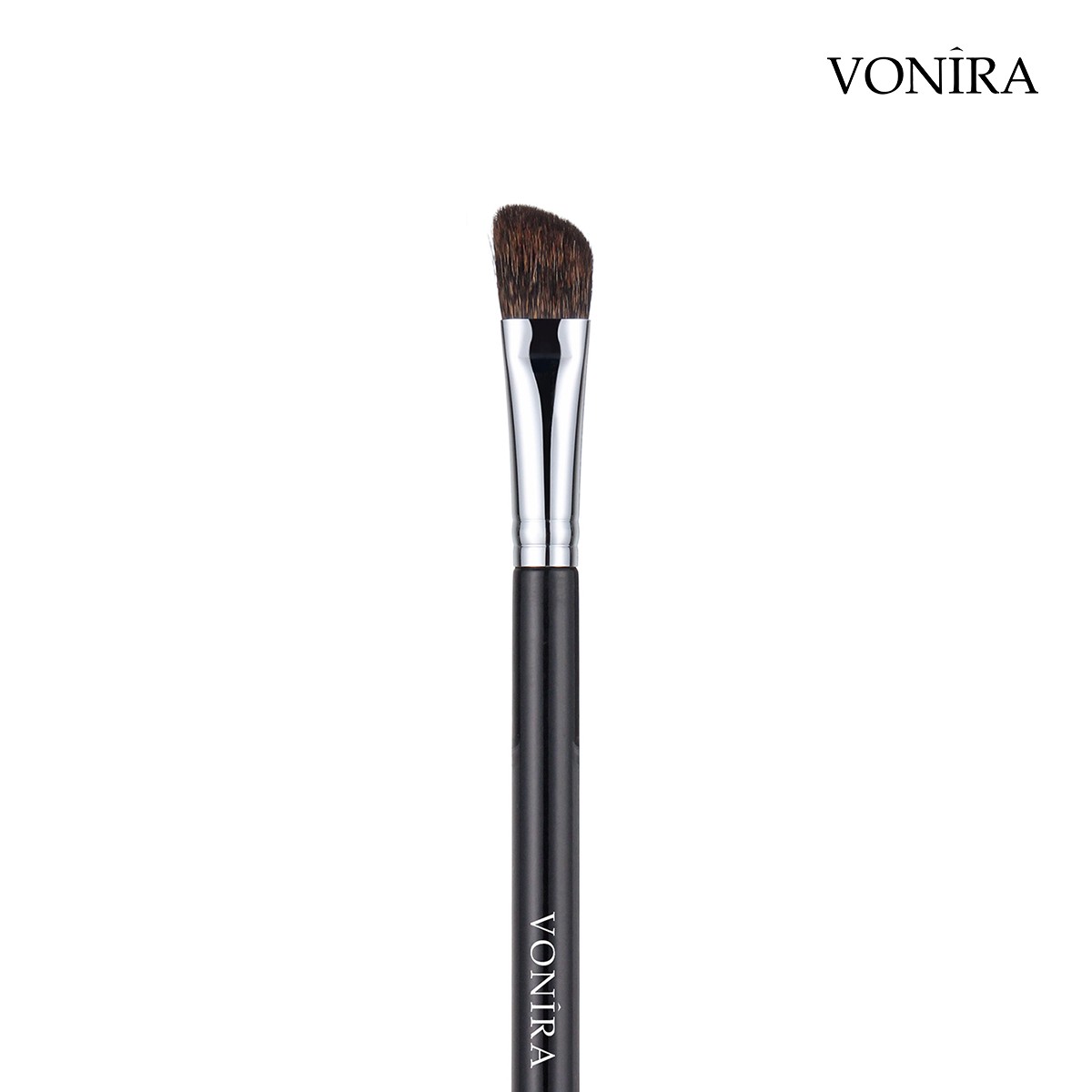 Vonira Beauty Soft Squirrel Hair Angled Eye Nose Contour Eyeshadow Makeup Brush With Silver Copper Black Handle Custom Private Label Service