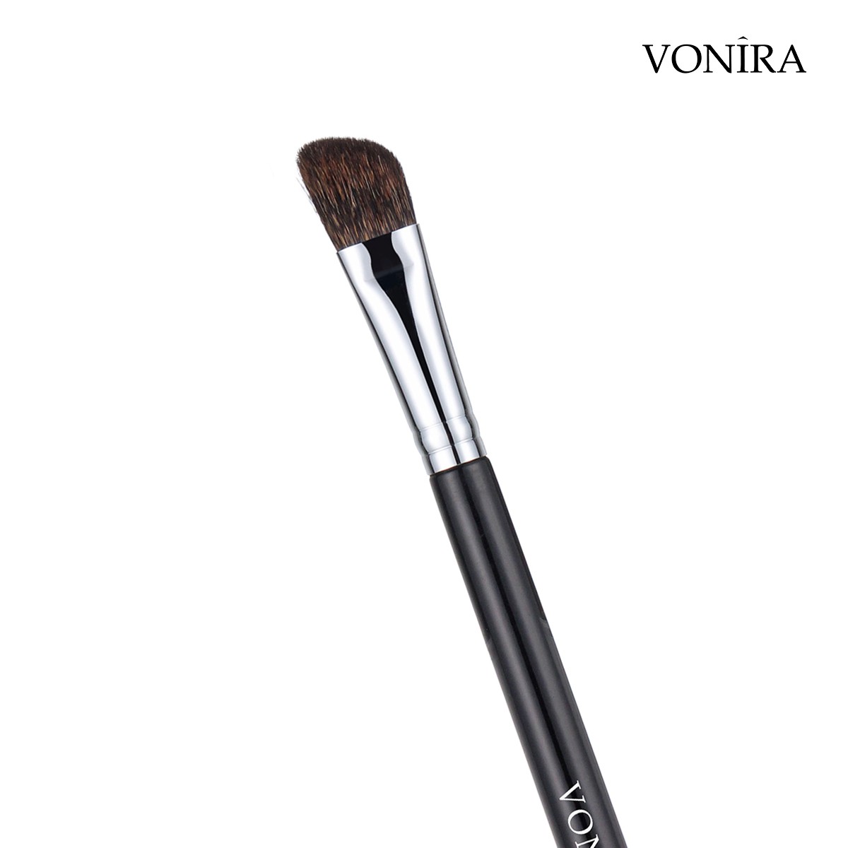 Vonira Beauty Soft Squirrel Hair Angled Eye Nose Contour Eyeshadow Makeup Brush With Silver Copper Black Handle Custom Private Label Service
