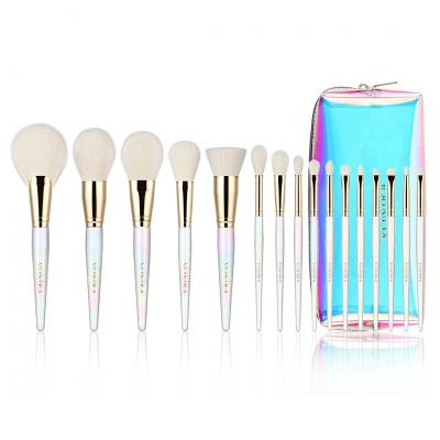 Vonira Bling Sparkle 16 Pieces Professional Makeup Brushes Set with Holographic Cosmetic Bag