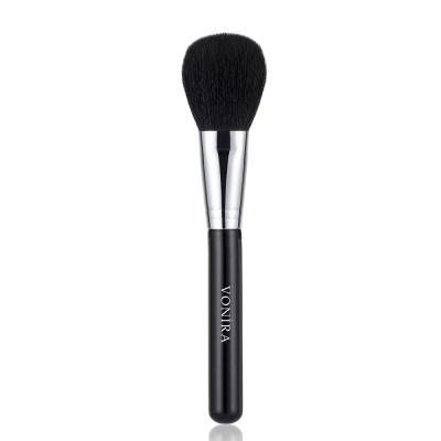 Vonira Beauty Wholesale Fluffy Natural Powder Cheek Brush With Silver Copper Ferrule Black Handle Custom Private Label Service