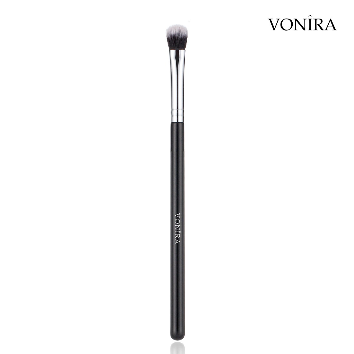 Vonira Beauty Wholesale Makeup Flat Fluffy Eye Shader Brush With Copper Ferrule Black Lacquered Wooden Handle Private Label