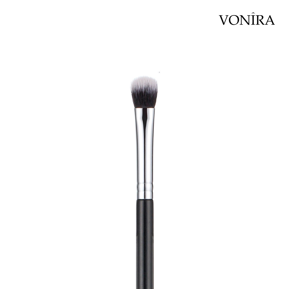 Vonira Beauty Wholesale Makeup Flat Fluffy Eye Shader Brush With Copper Ferrule Black Lacquered Wooden Handle Private Label