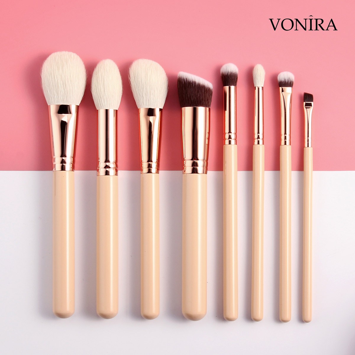 Vonira Wholesale Must Have 8pcs Makeup Brushes Set Cosmetic Brushes Kit Powder Foundation Blush Blending Eye Shadow Brow Brush Studio Tool