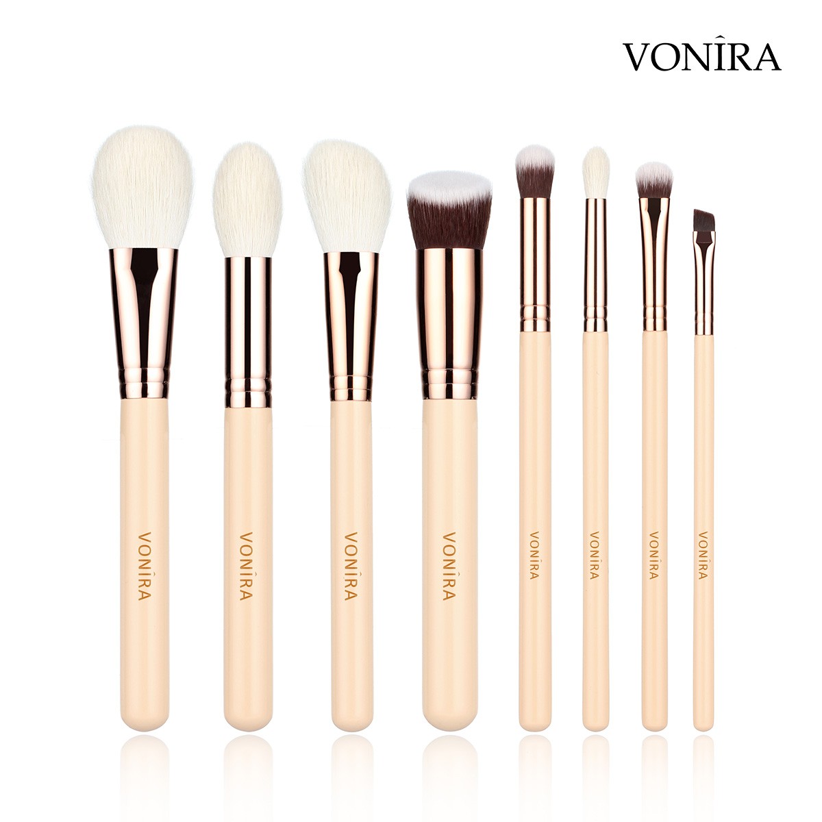 Vonira Wholesale Must Have 8pcs Makeup Brushes Set Cosmetic Brushes Kit Powder Foundation Blush Blending Eye Shadow Brow Brush Studio Tool