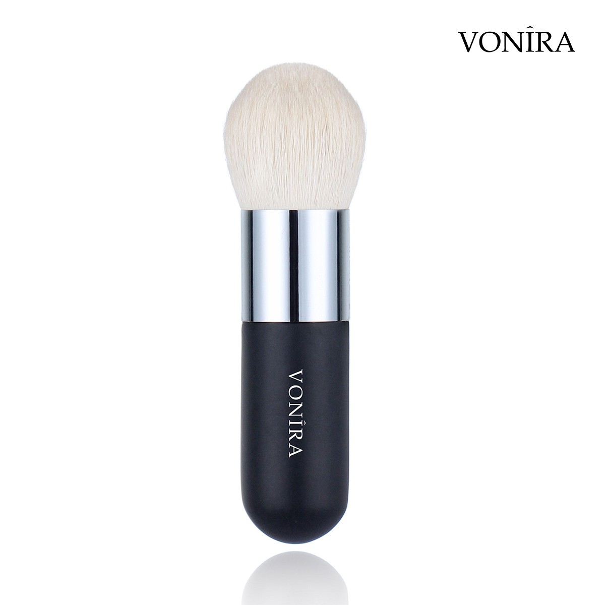 Vonira Beauty Wholesale Natural Soft Dome Shaped Loose Powder Body Polishing Makeup Brush With Copper Ferrule OEM LOGO Private Label