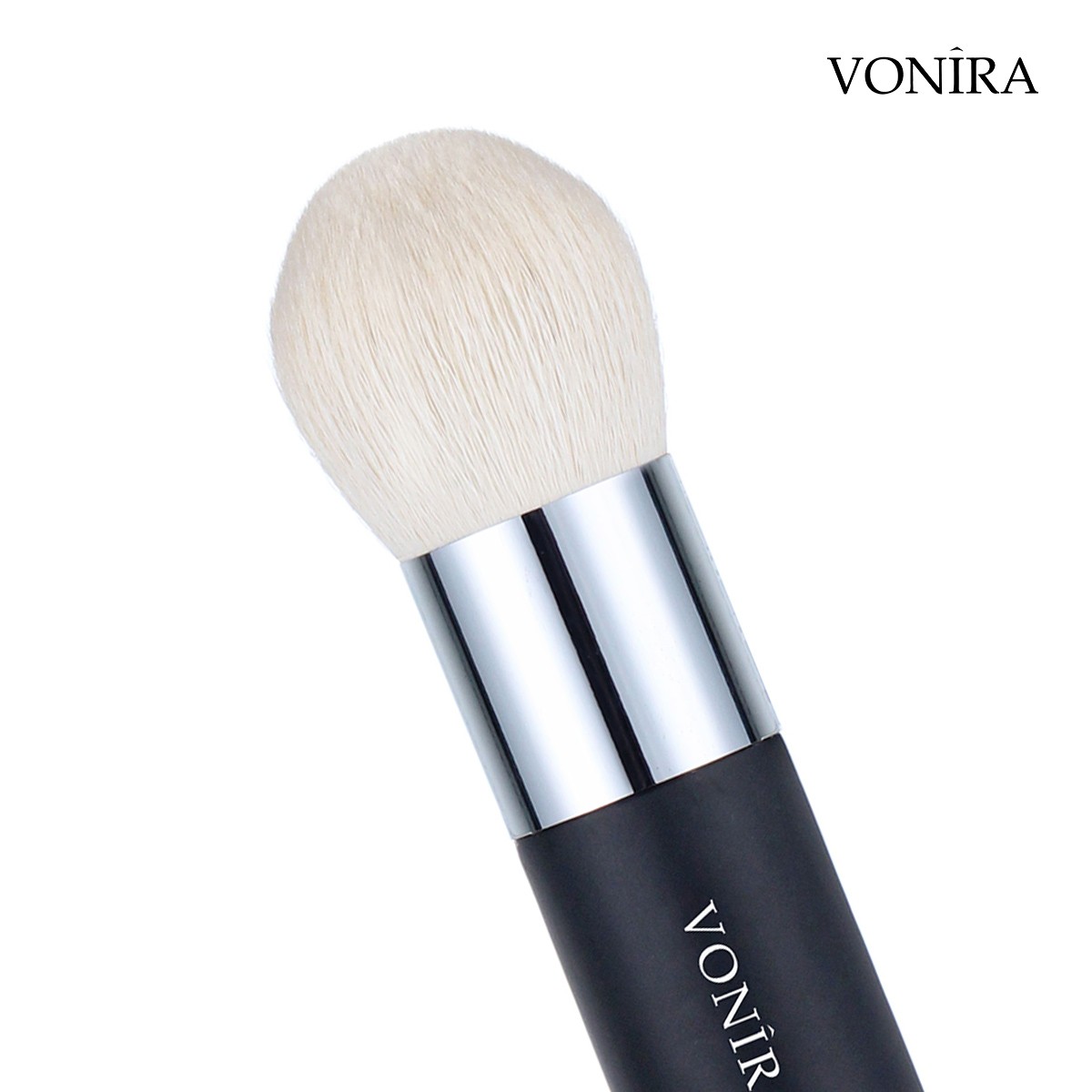Vonira Beauty Wholesale Natural Soft Dome Shaped Loose Powder Body Polishing Makeup Brush With Copper Ferrule OEM LOGO Private Label