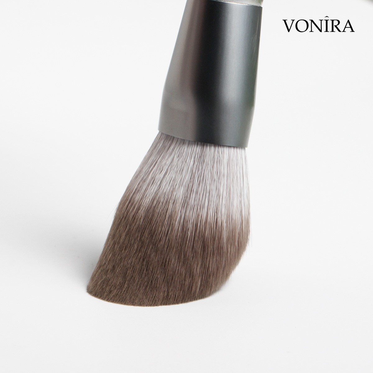 Vonira Custom Corn Fiber Makeup Brushes Set Private Label Make up Brushes 13Pcs New Arrival Silver Wooden Handle Professional Vegan Brushes