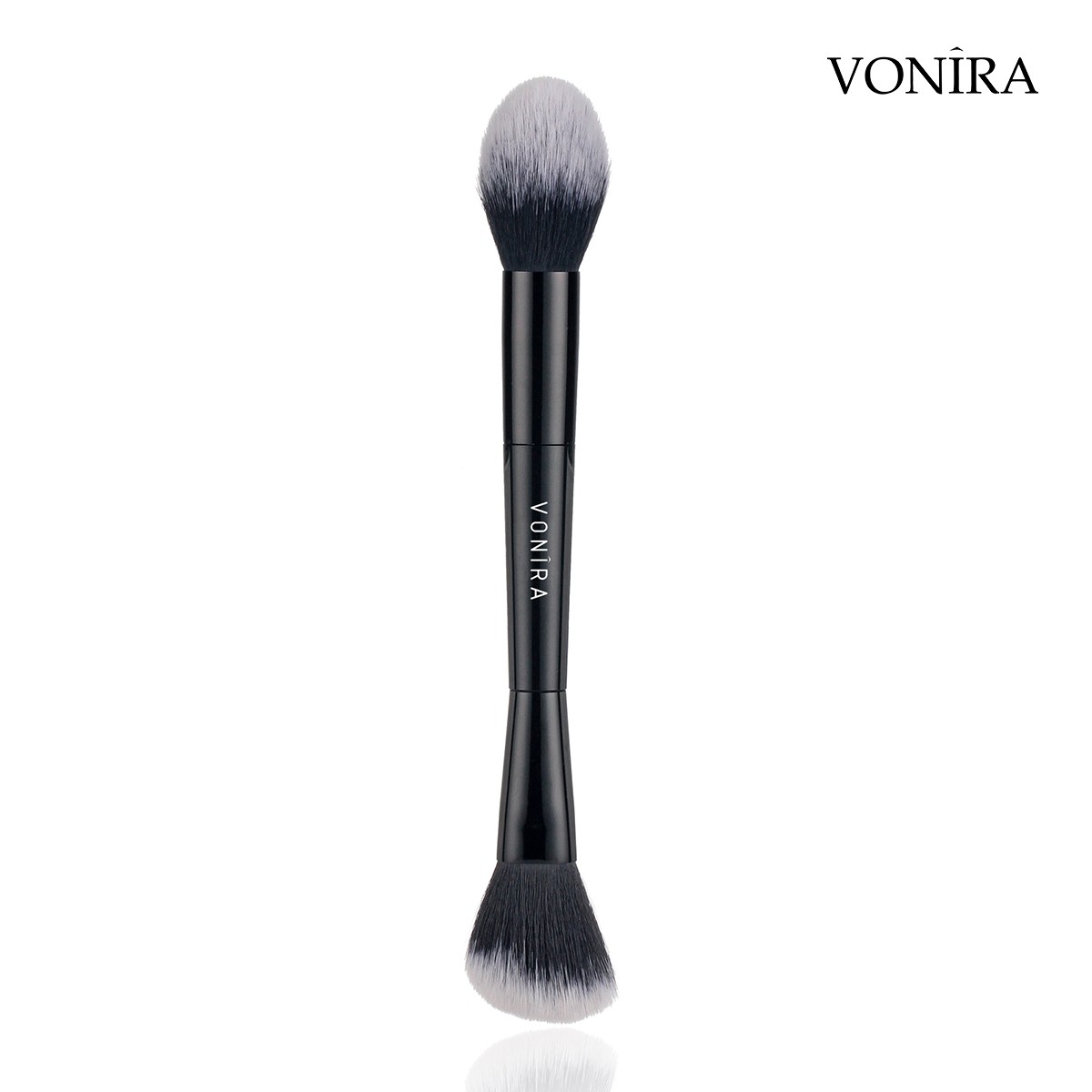 Vonira Beauty Manufacturer Wholesale Double Ended Blush Brush Highlighter Contour Cosmetic Brush With Custom Logo Private Label