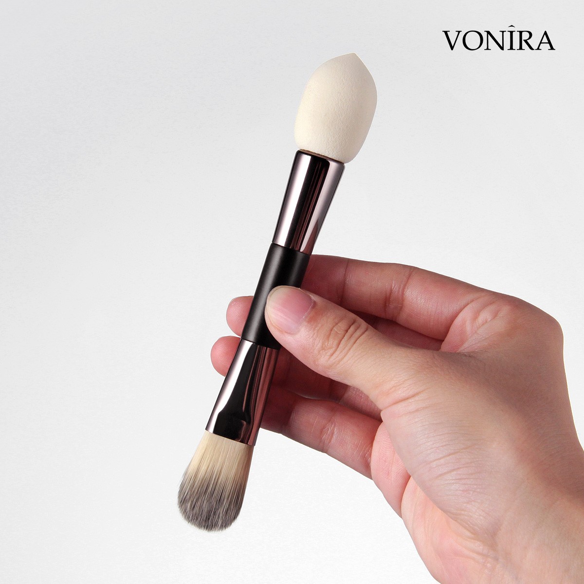 Vonira Beauty Manufacturer Wholesale Double Ended Dual Makeup Foundation Blender Sponge Brush Custom Private Label