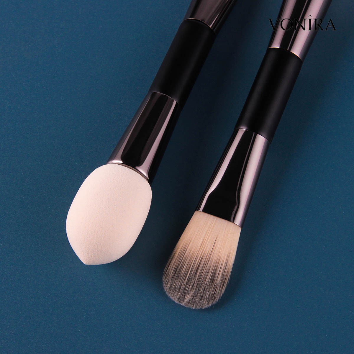 Vonira Beauty Manufacturer Wholesale Double Ended Dual Makeup Foundation Blender Sponge Brush Custom Private Label