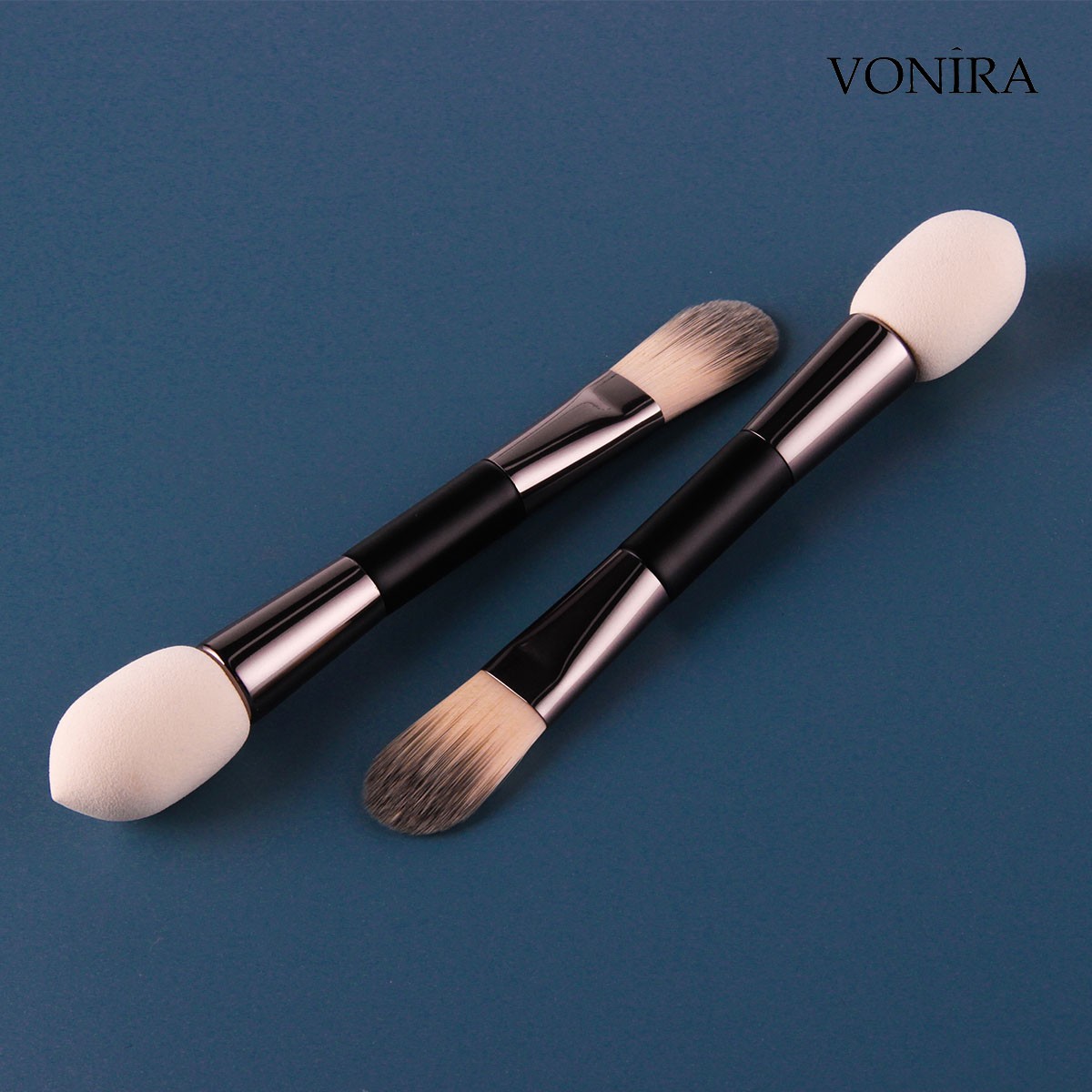Vonira Beauty Manufacturer Wholesale Double Ended Dual Makeup Foundation Blender Sponge Brush Custom Private Label