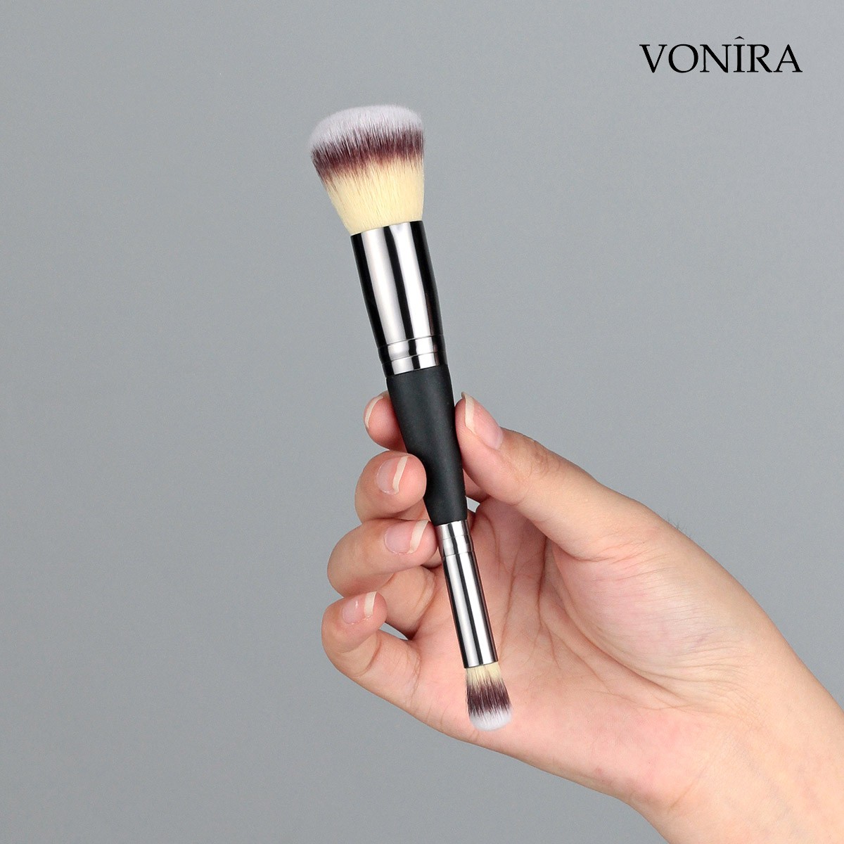 Vonira Beauty Manufacturer Wholesale Double-ended Round Foundation Concealer Makeup Brush Custom Logo Private Label