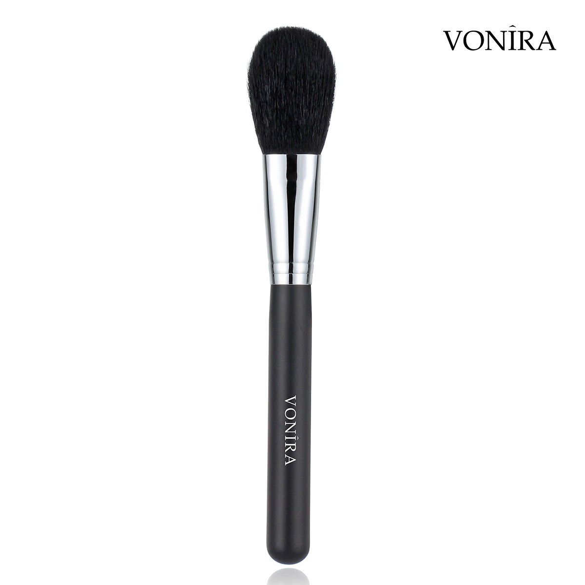 Vonira Beauty Wholesale Essential Natural Black Goat Hair Cheek Blush Powder Makeup Brush With Copper Ferrule Custom Private Label