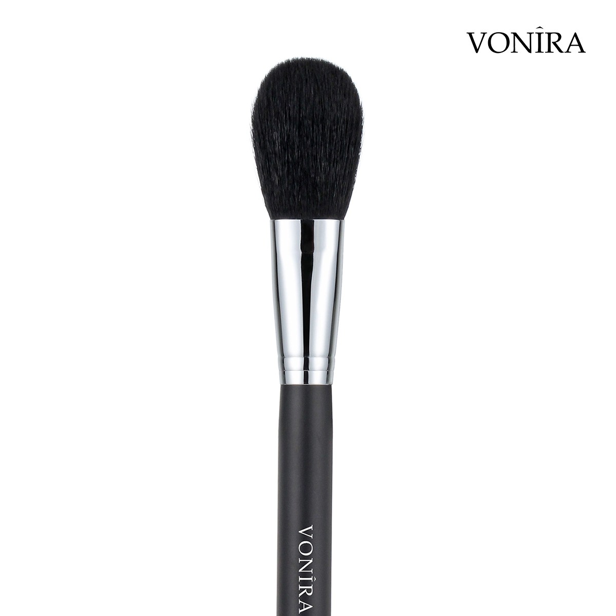 Vonira Beauty Wholesale Essential Natural Black Goat Hair Cheek Blush Powder Makeup Brush With Copper Ferrule Custom Private Label