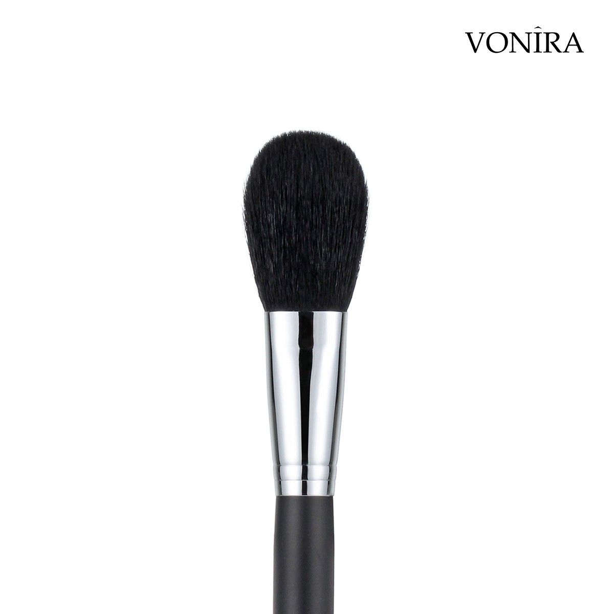 Vonira Beauty Wholesale Essential Natural Black Goat Hair Cheek Blush Powder Makeup Brush With Copper Ferrule Custom Private Label