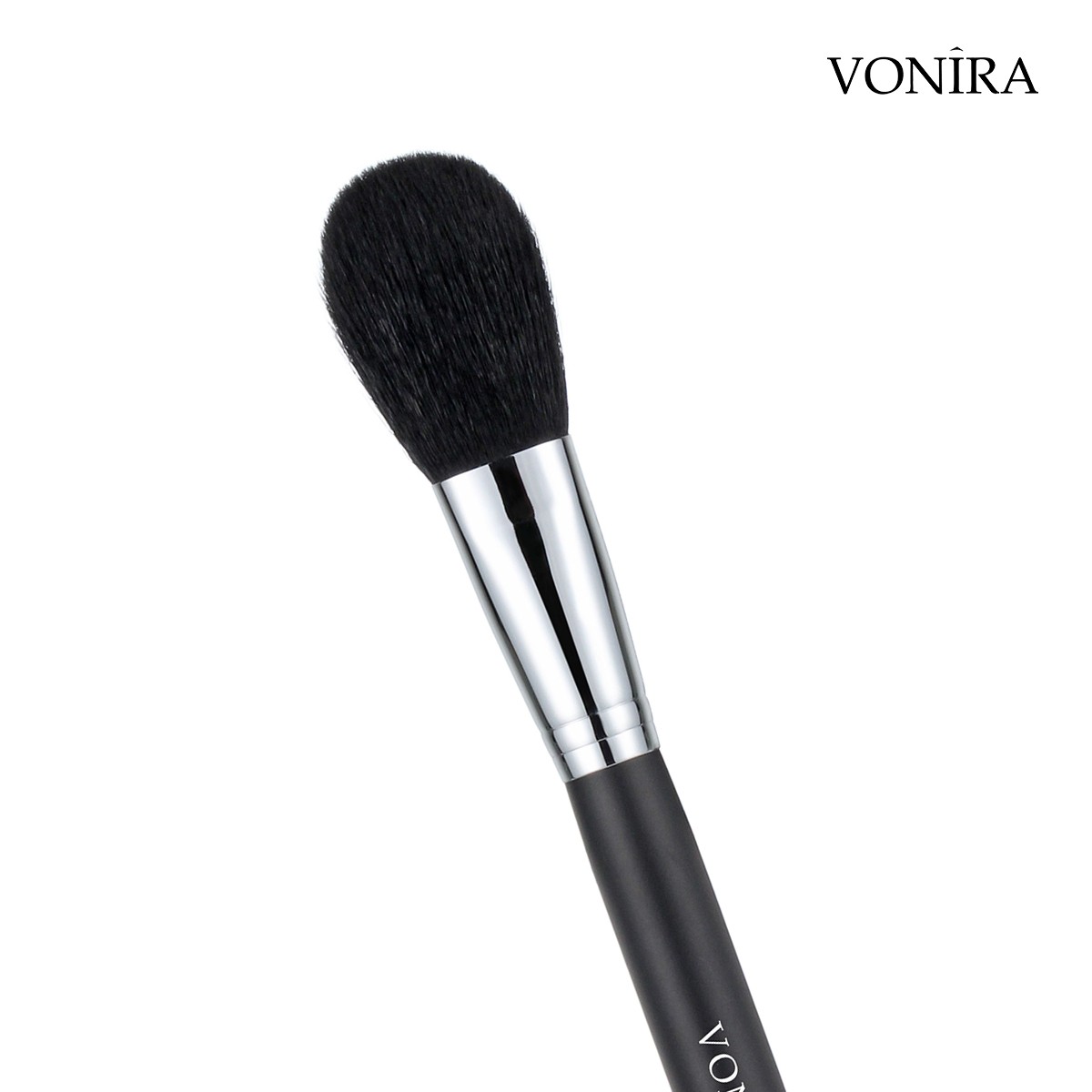 Vonira Beauty Wholesale Essential Natural Black Goat Hair Cheek Blush Powder Makeup Brush With Copper Ferrule Custom Private Label