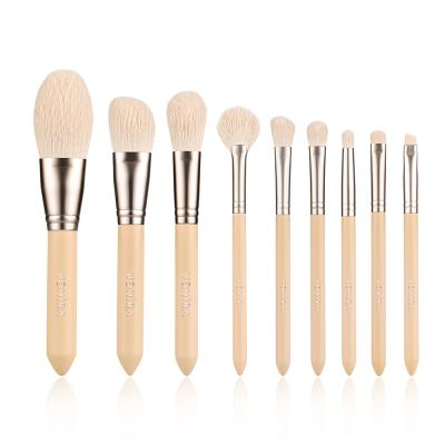 Vonira Wholesale High Grade Synthetic Hair Nude Pink Color Cosmetics 9 Pieces Makeup Brushes Set Customized OEM Brand Logo