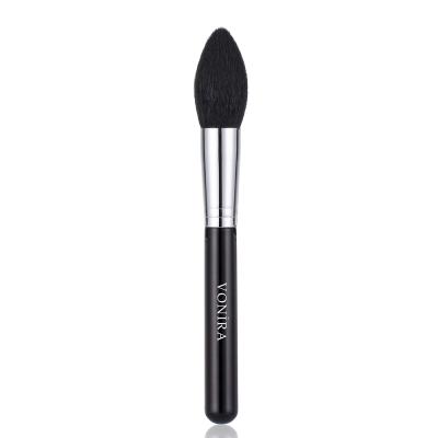 Vonira Beauty Wholesale High Quality Tapered Powder Makeup Brush With Silver Copper Ferrule Black Handle Custom Private Label Service