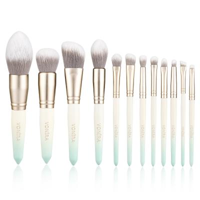 Vonira Basic 12 Pieces Popular Gradient Gold Makeup Brushes Set Face Cosmetic Beauty Tools Wholesale OEM Private Label