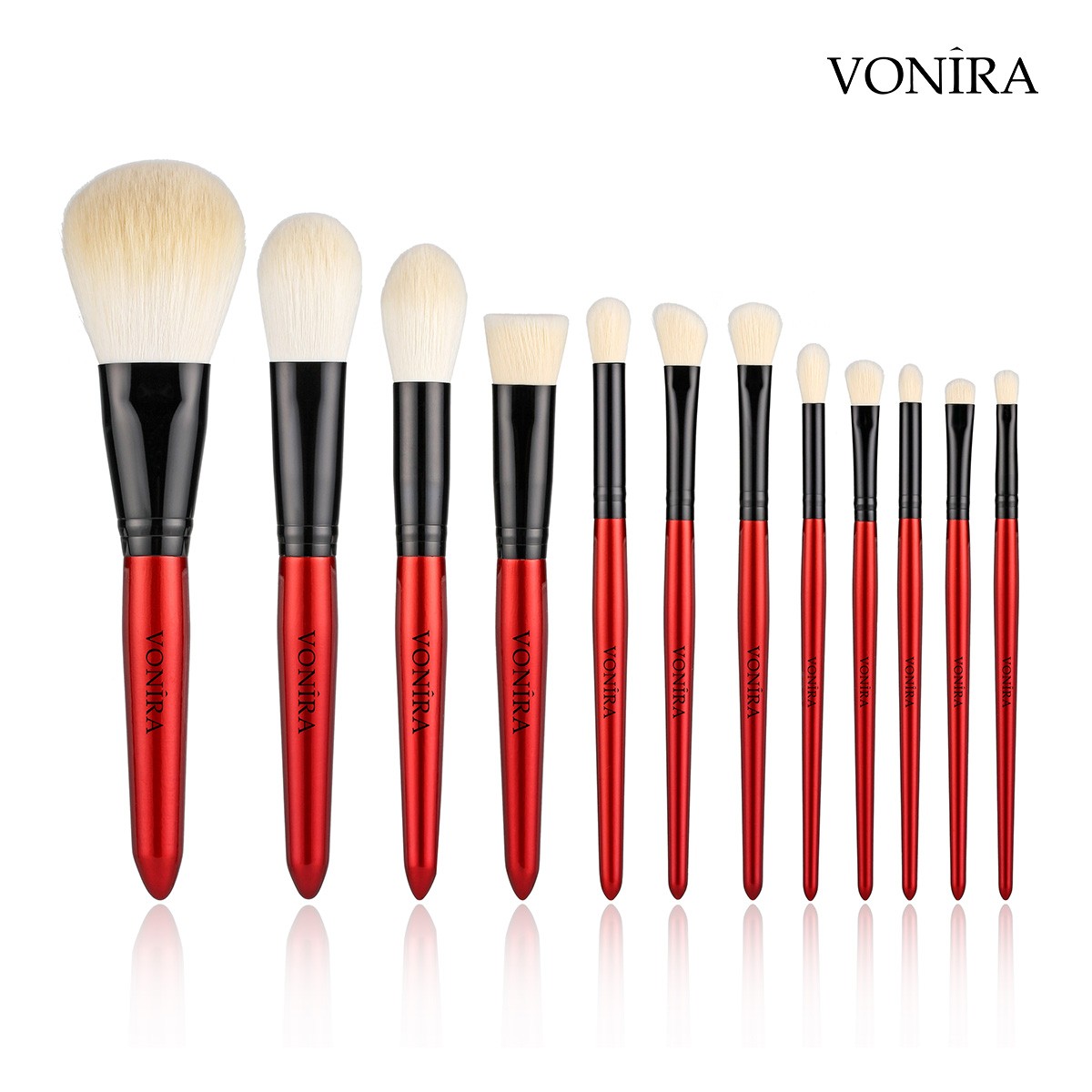 Vonira Beauty Wholesale Customised Private Logo 12 PCS High Quality Affordable Synthetic Hair Cosmetics Brush Makeup Tool Kit