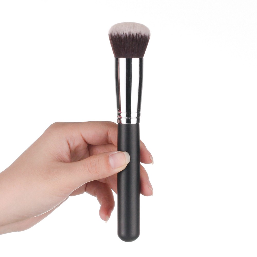 Vonira Beauty Wholesale Round Makeup Buffer Kabuki Brush Compact Foundation Brushes With Copper Ferrule Custom Private Label