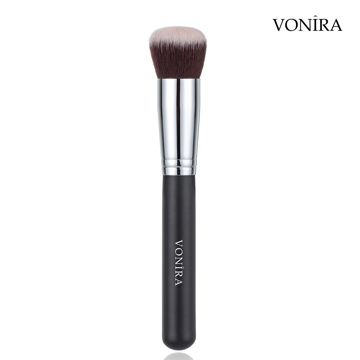 Vonira Beauty Wholesale Round Makeup Buffer Kabuki Brush Compact Foundation Brushes With Copper Ferrule Custom Private Label