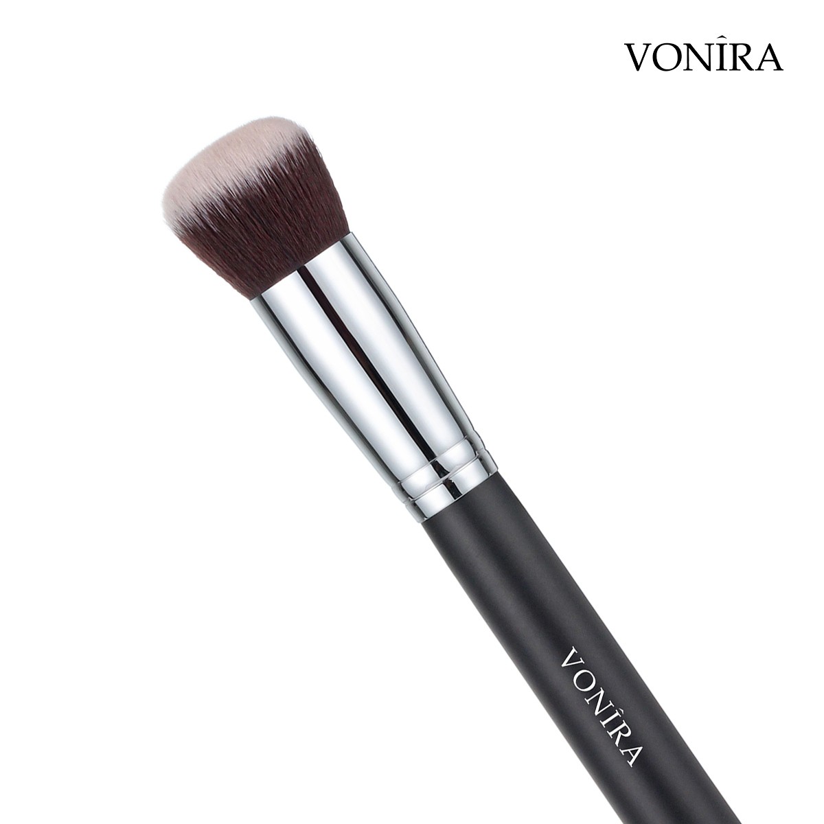 Vonira Beauty Wholesale Round Makeup Buffer Kabuki Brush Compact Foundation Brushes With Copper Ferrule Custom Private Label
