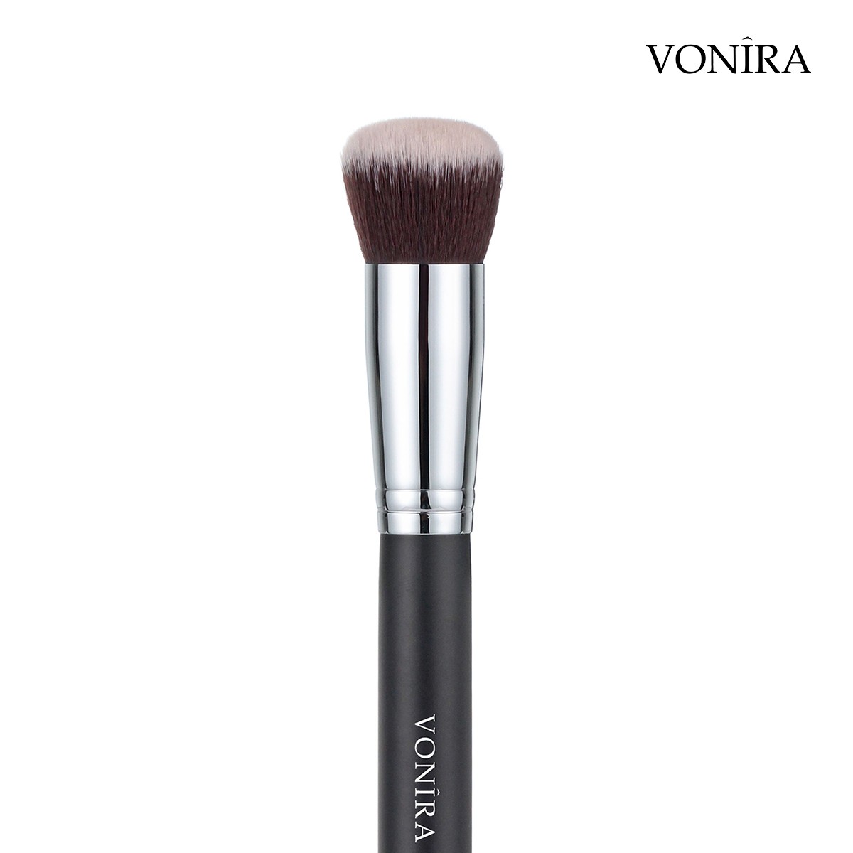 Vonira Beauty Wholesale Round Makeup Buffer Kabuki Brush Compact Foundation Brushes With Copper Ferrule Custom Private Label