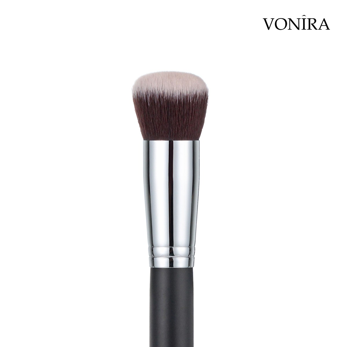 Vonira Beauty Wholesale Round Makeup Buffer Kabuki Brush Compact Foundation Brushes With Copper Ferrule Custom Private Label