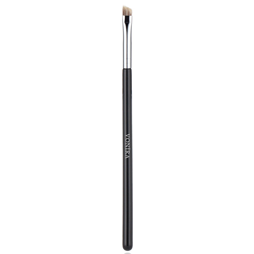 onira Beauty Natural Sharp Firm Angled Eyebrow Brush With Silver Copper Ferrule Black Handle Custom Private Label Service - Image 4