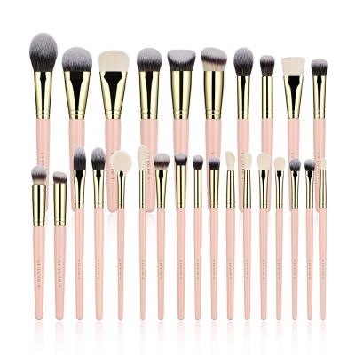 Vonira Beauty Luxury Professional 27 Pieces Pink Makeup Brushes Set 24K Gold Copper Ferrule